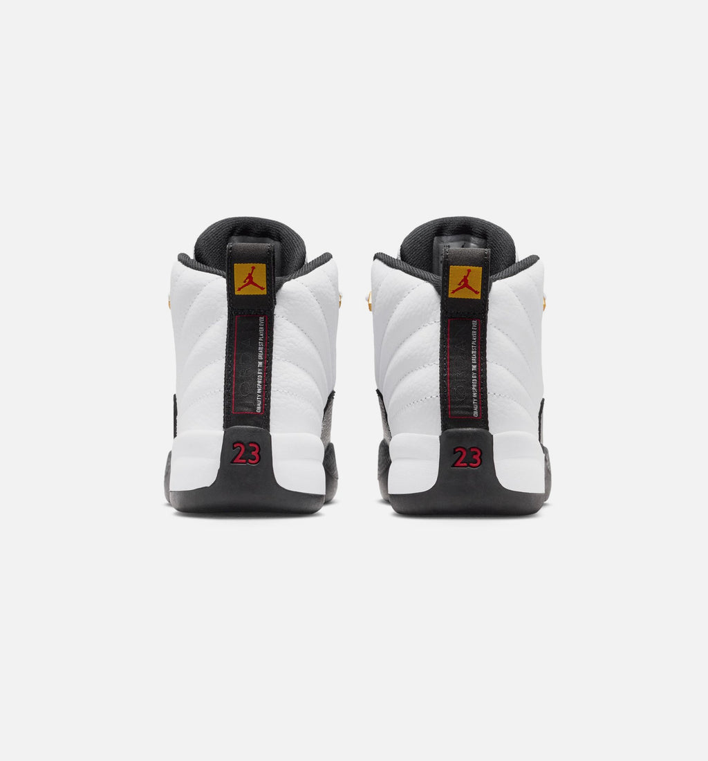 Air Jordan 12 Retro Taxi Preschool Lifestyle Shoe – White/Black/Taxi