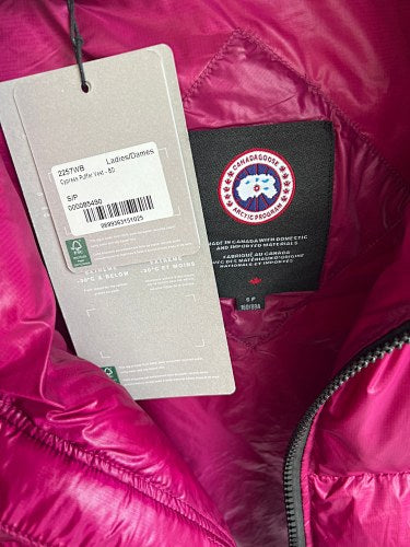 Canada Goose Women's Hot Pink Fuchsia Glossy Down Jacket