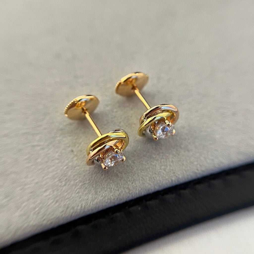 CARTIER TRINITY DIAMOND MINI STUD EARRINGS