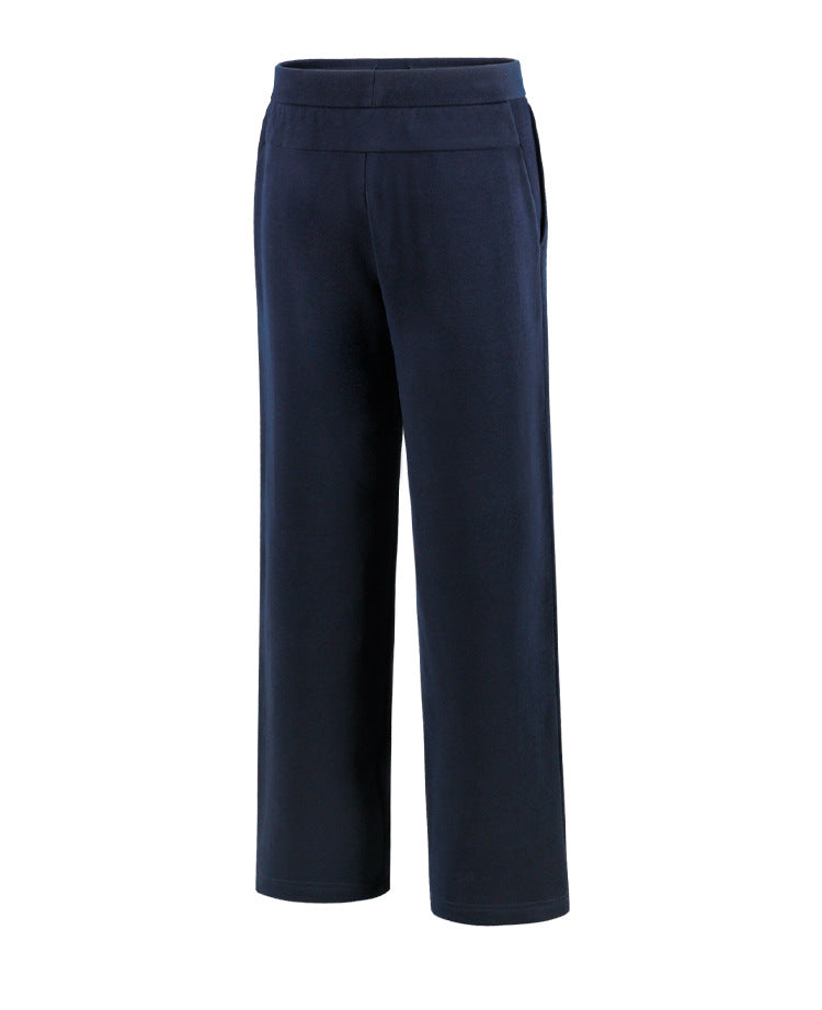 Thom Browne Style Men's Casual Wide - Leg Pants - Cotton Signature Four-Bar Detail