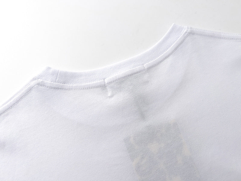 BAPE Blue Plaid Side Ape Head Men's T-Shirt - White