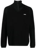 BOSS logo-appliqué half-zip jumper