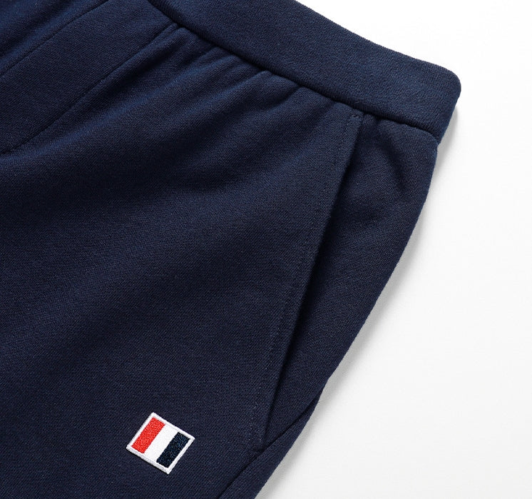 Thom Browne Style Men's Casual Wide - Leg Pants - Cotton Signature Four-Bar Detail