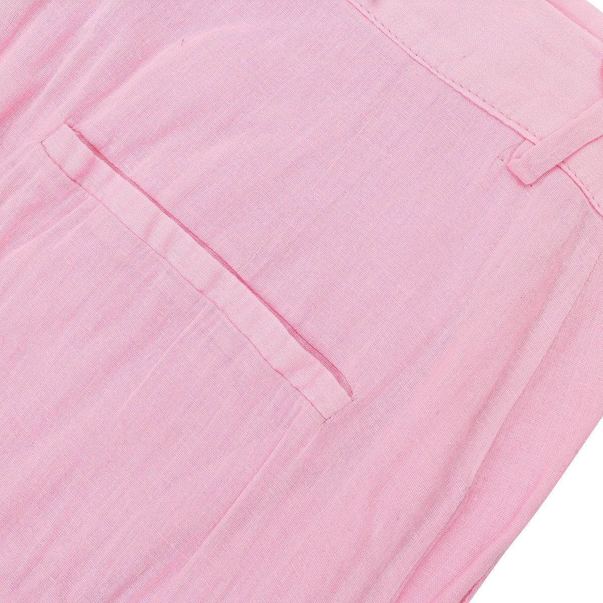 DYED AND BLEACHED MUSLIN PINK STRAIGHT PANTS