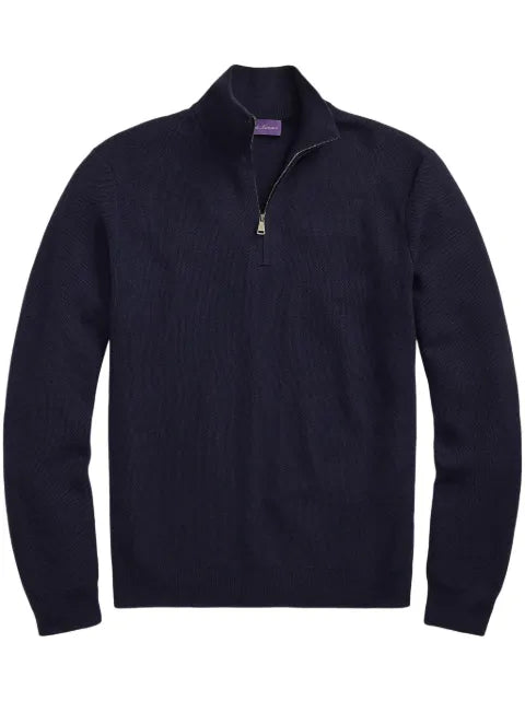 Ralph Lauren Purple Label piqué-weave wool sweater