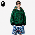 BAPE Green Camo Shark Zip Hoodie