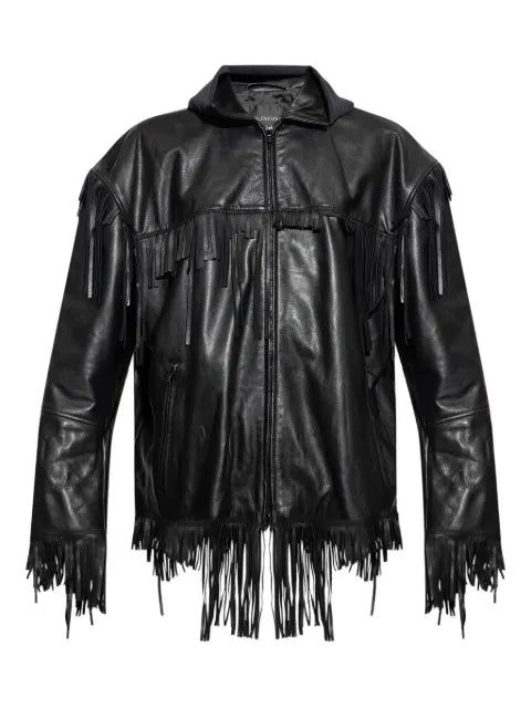 Balenciaga fringed leather jacket