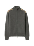 Burberry funnel-neck check-trim cardigan