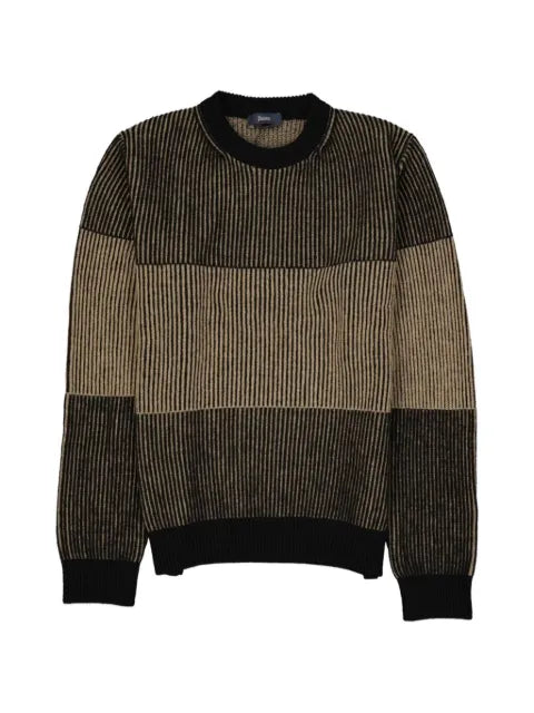 Herno vertical-stripe colour-block sweater