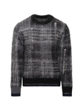 sacai plaid mohair-blend sweater