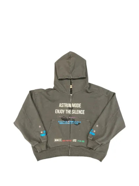astrum graphic-print zip-up hoodie