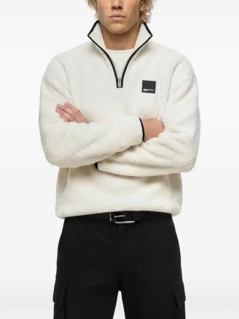 Karl Lagerfeld Jeans boxy half-zip fleece sweatshirt