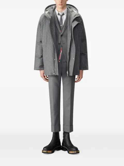 Thom Browne Browne 65 flannel cropped football parka