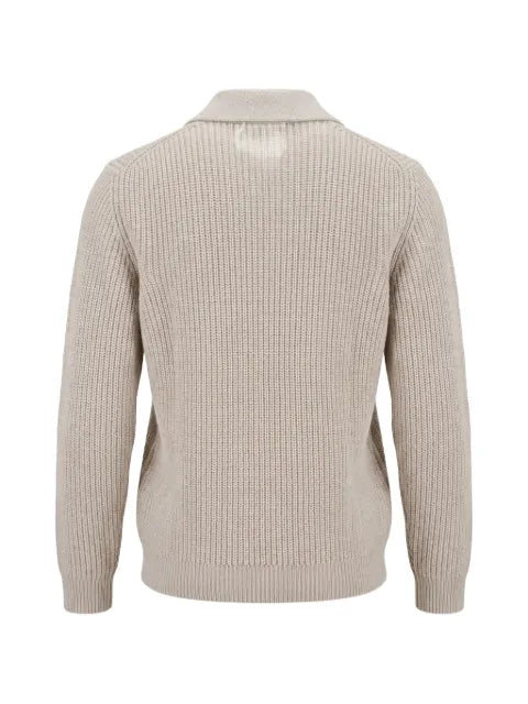 Lardini ribbed-knit button-down wool cardigan