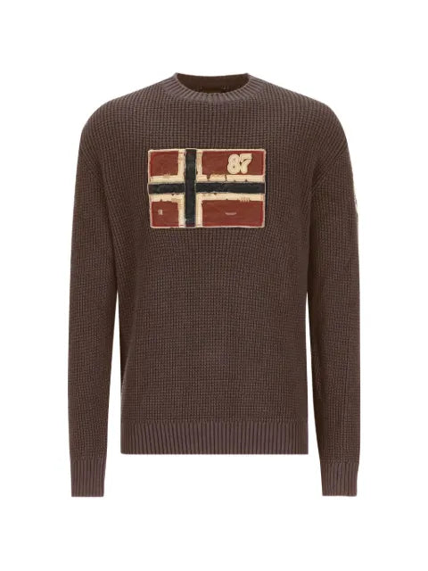 Napapijri Archive logo-patch waffle-knit sweater