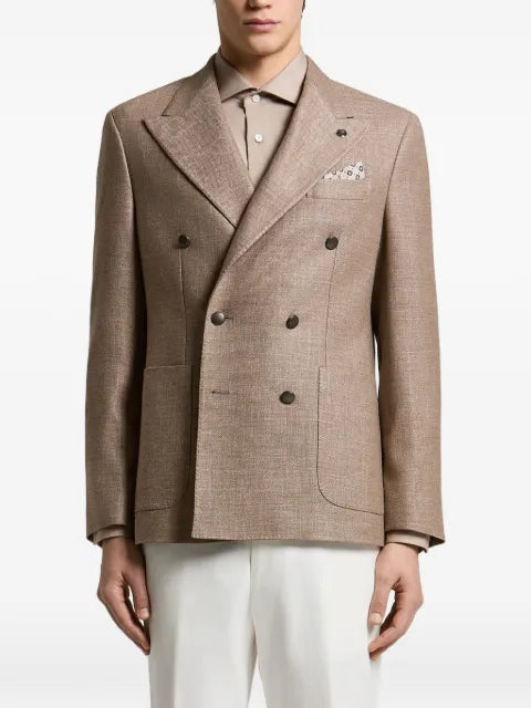 Peserico double-breasted peak-lapels jacket