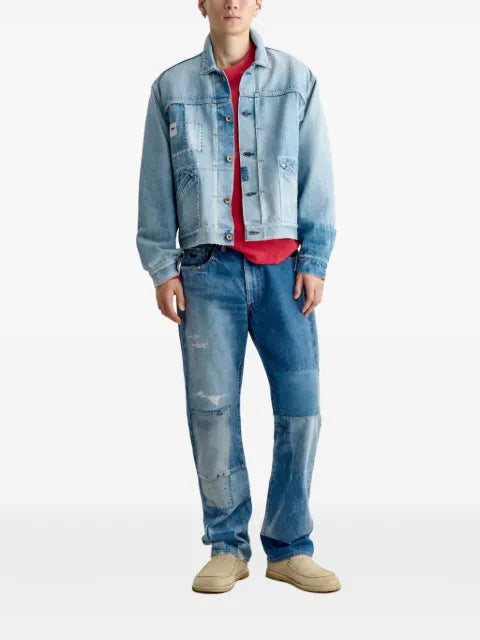 Maison Kitsuné patchwork cotton denim jacket