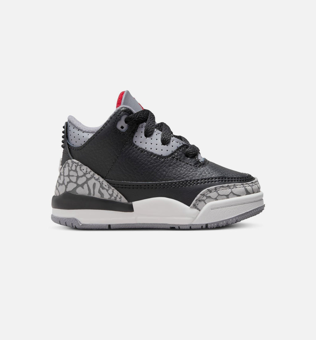 Air Jordan 3 Retro Black Cement Baby & Toddler Sneakers - Black / Fire Red / Cement Grey / White