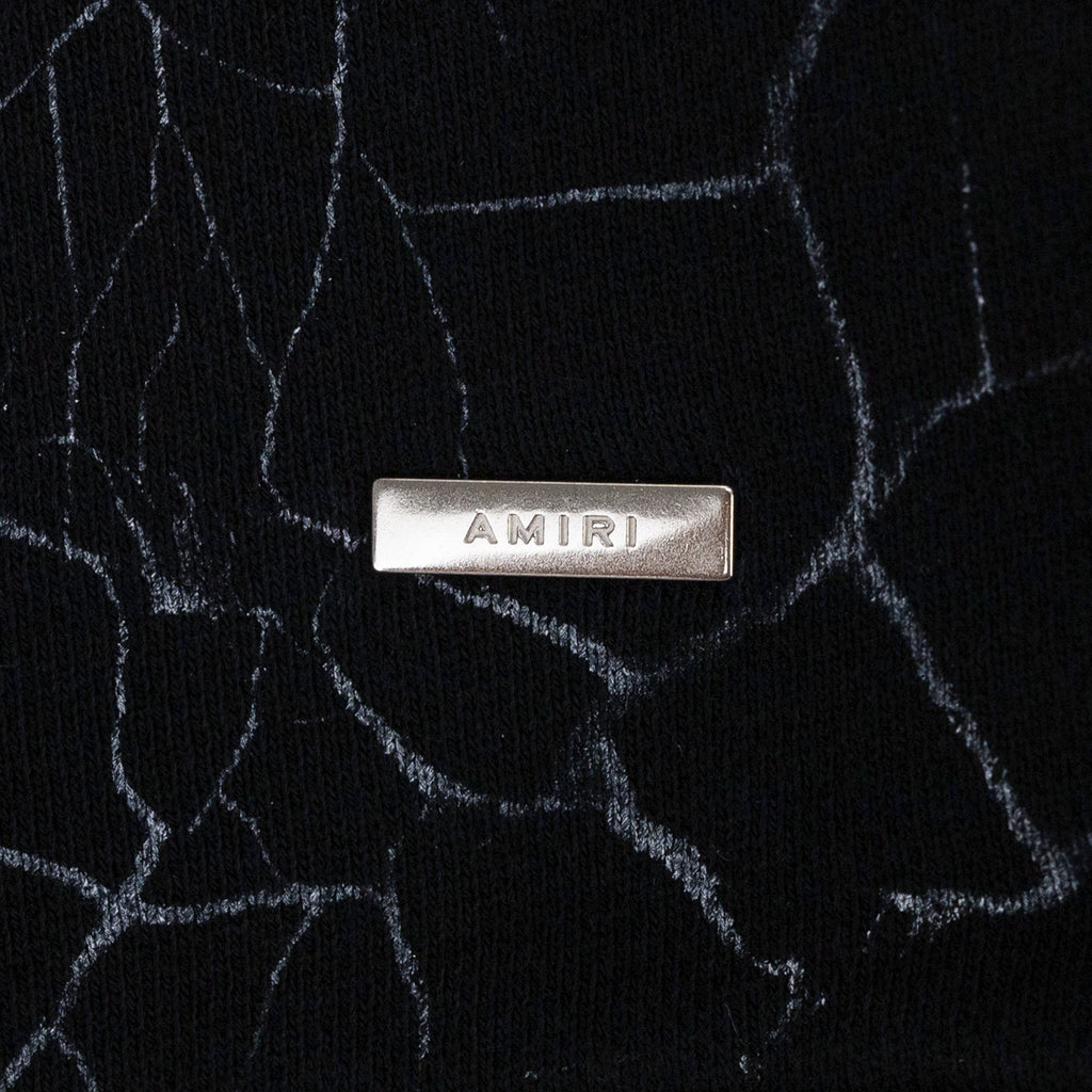 Black Cracked Dye Core Logo Hoodie