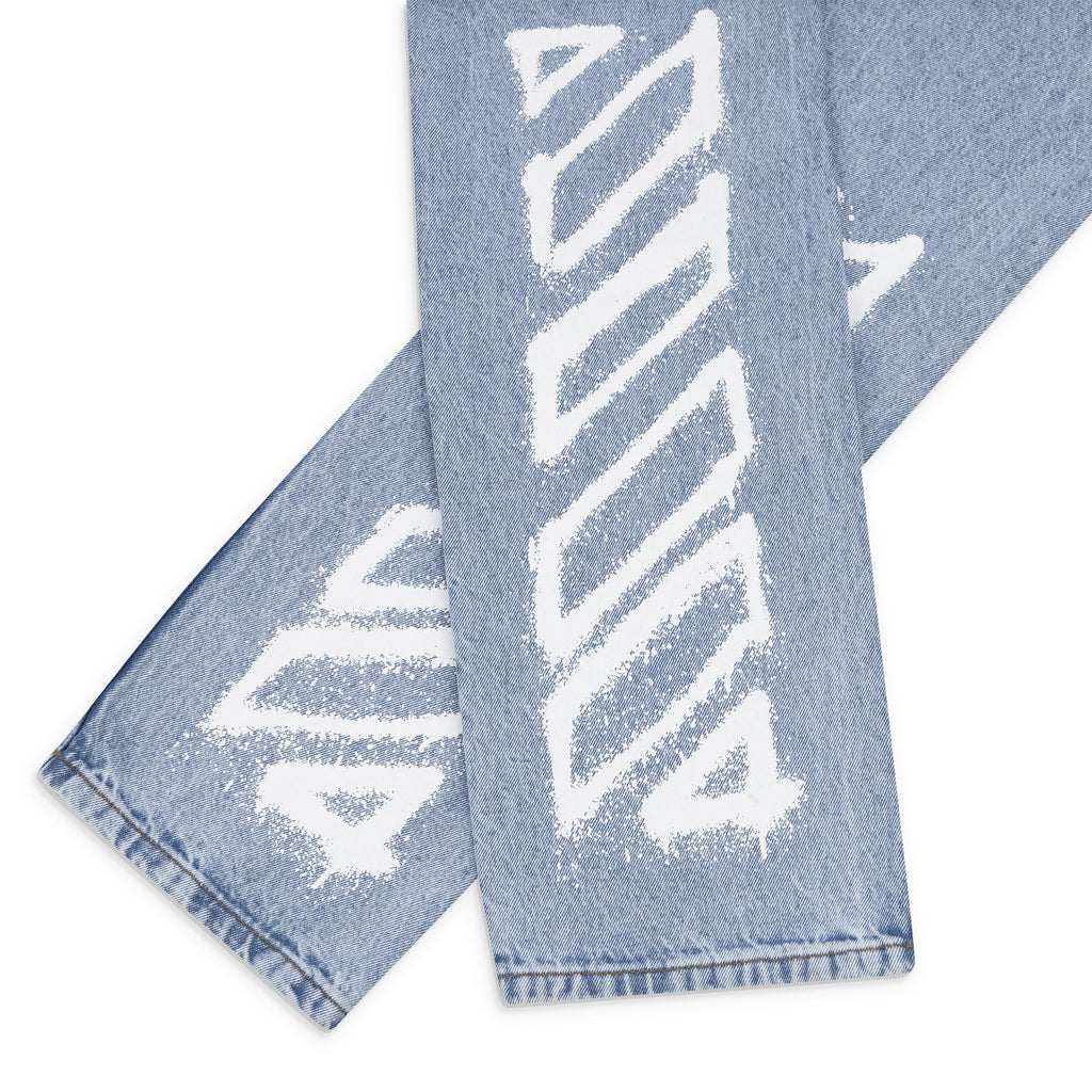 Light Indigo Relaxed Fit Spray Arrow Jeans