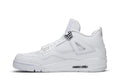 Air Jordan 4 Retro 'Pure Money' 2017 – All-White Premium Sneaker with Metallic Silver Accents