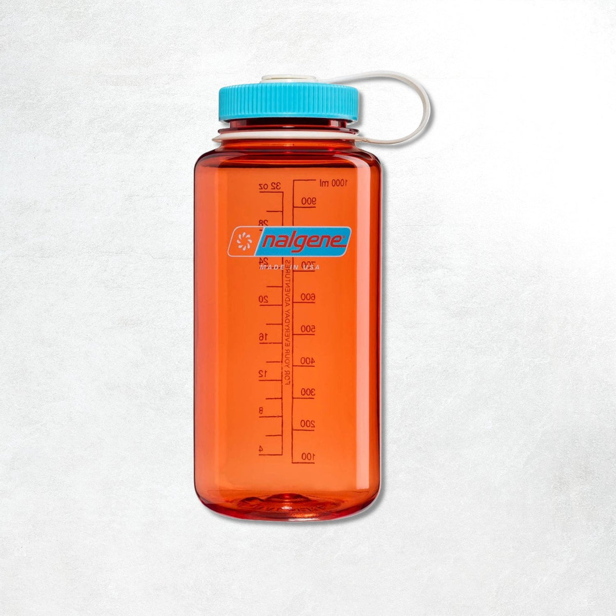 Nalgene 1L Wide Mouth Tritan Sustain Water Bottle: Flame/ Blue Atoll