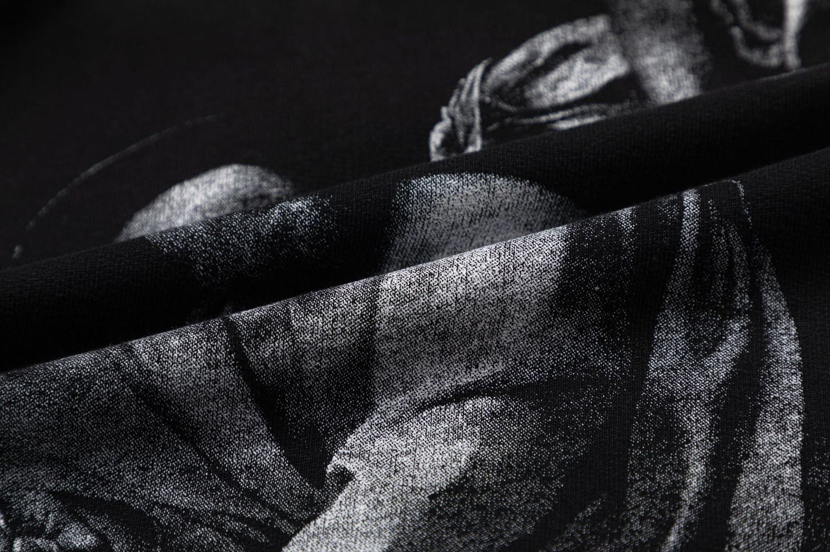 Off-White Black and White Figure Painting Graphic Hoodie