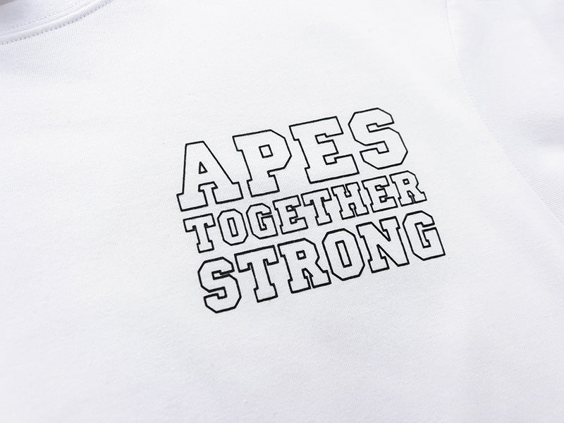 BAPE Multicolor Camo College Back Print Men's T-Shirt - White