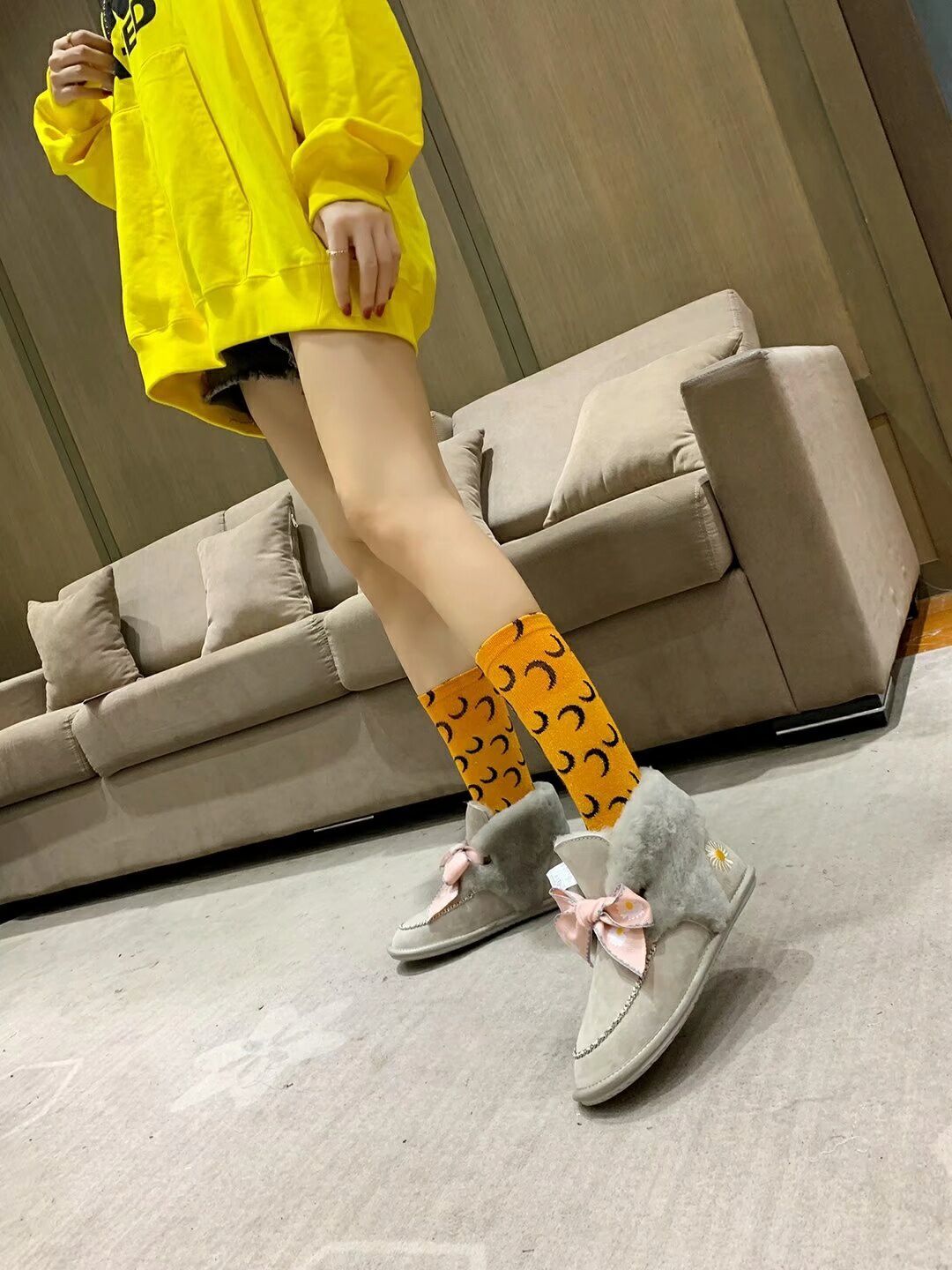 Daisy Chain Ribbon Snow Boot — Grey | New Arrival | In Stock
