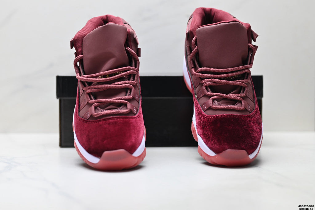Air Jordan 11 Retro Burgundy and Gold Unisex Sneakers Style 14