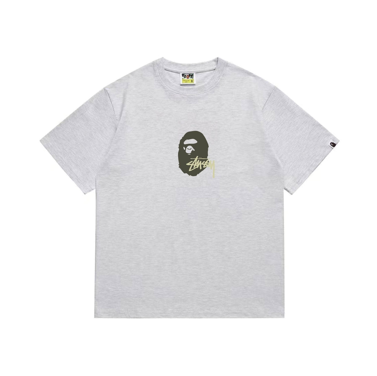 BAPE Olive & Gold Ape Wordmark Graphic T-Shirt