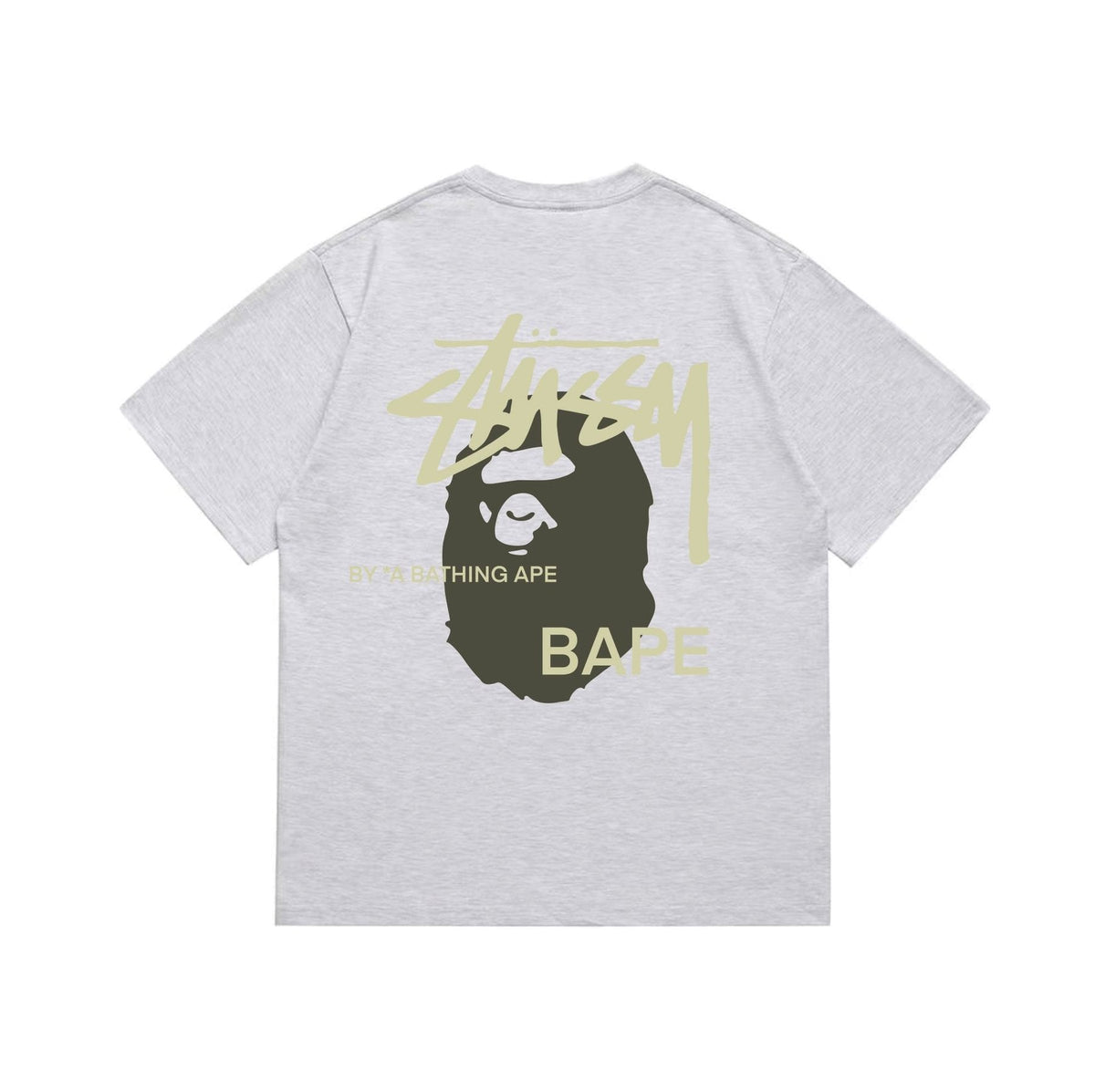 BAPE Olive & Gold Ape Wordmark Graphic T-Shirt