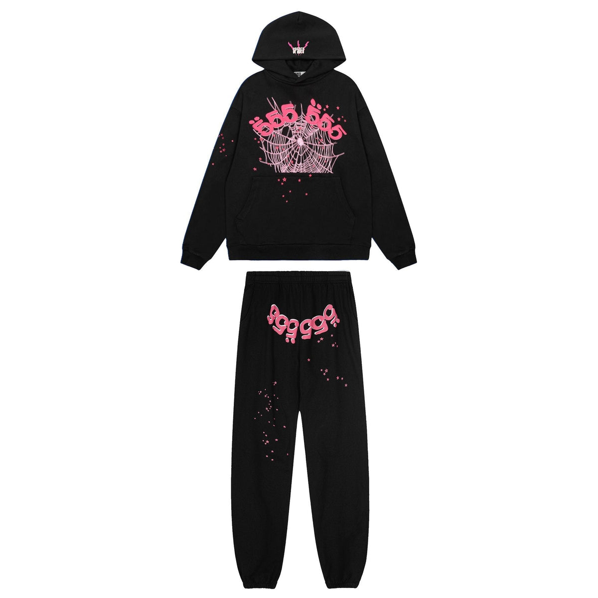 Sp5der Spiderweb Graphic Hoodie & Sweatpants Matching Set