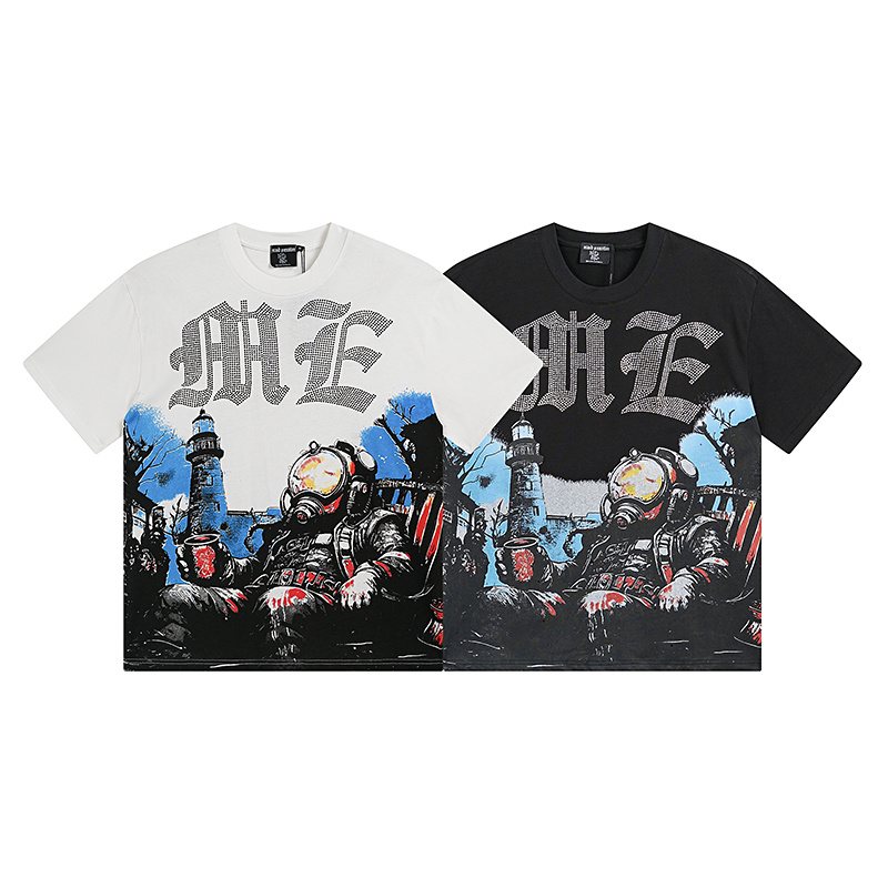 MIXED EMOTION Lighthouse & Diver Graphic T-Shirt