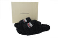 Balenciaga Coke Label Furry Slides Black 654747 W2DO1 1096