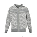 Dior Reversible Printed Cashmere Zip Hoodie Grey