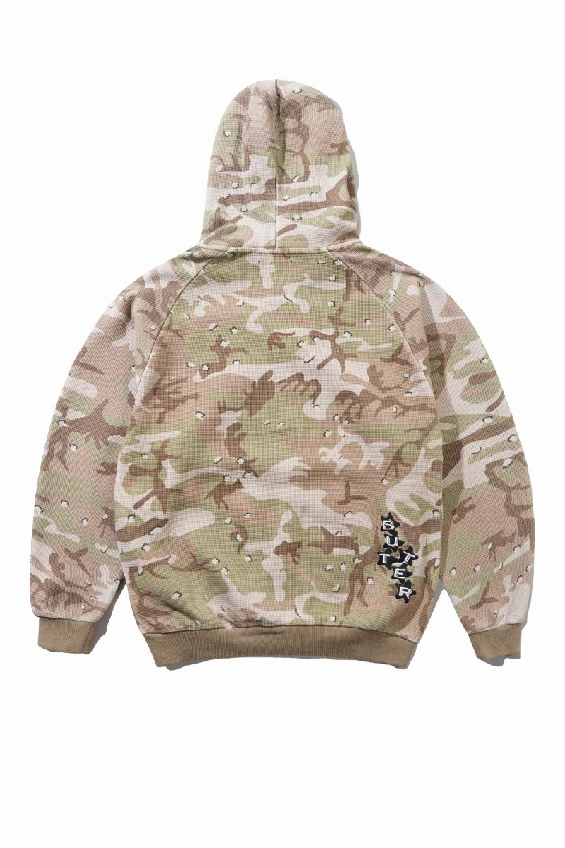 BUTTER STARS WAFFLE ZIP-THRU HOODIE Desert Camo