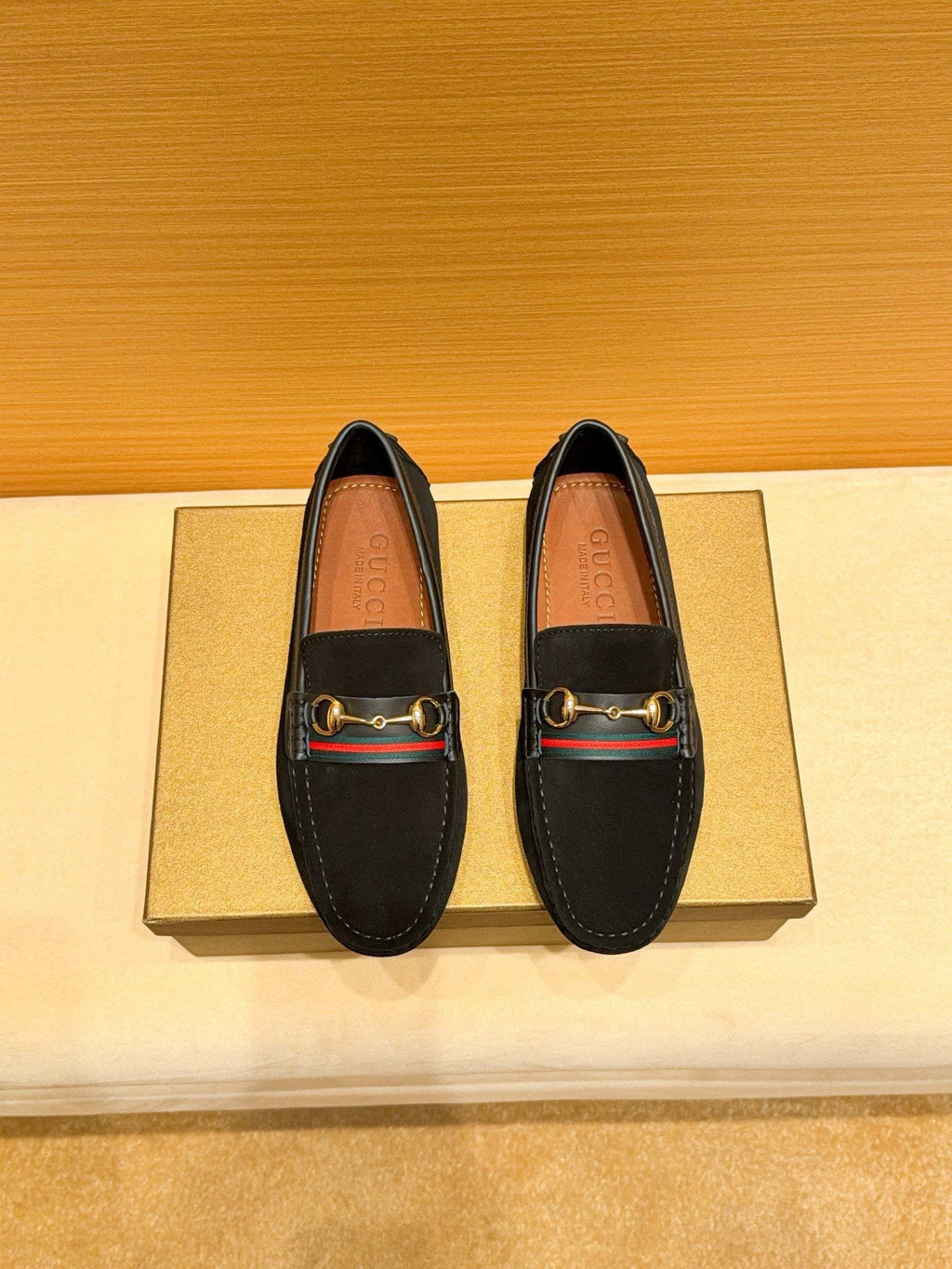 Men's Black Web Stripe Bit Loafers