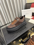 Moncler Men's Dark Brown and Black Low-Top Sneakers