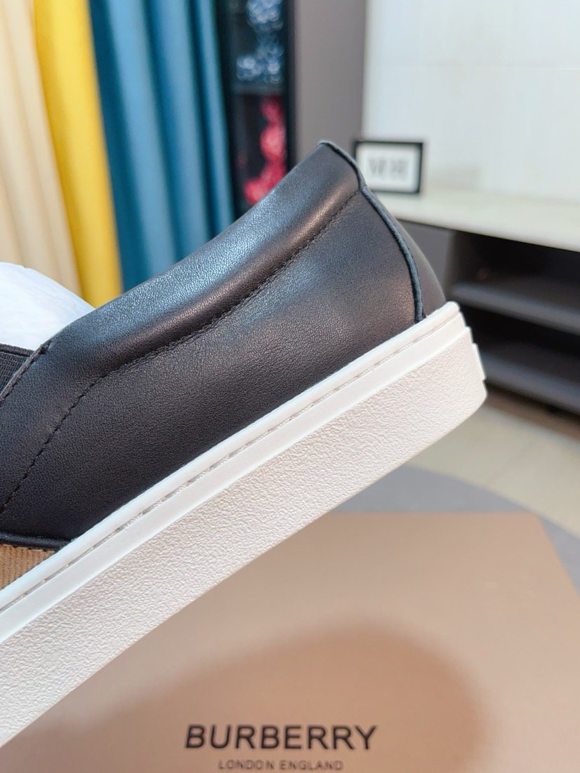 Burberry Beige Check Slip-On Sneakers