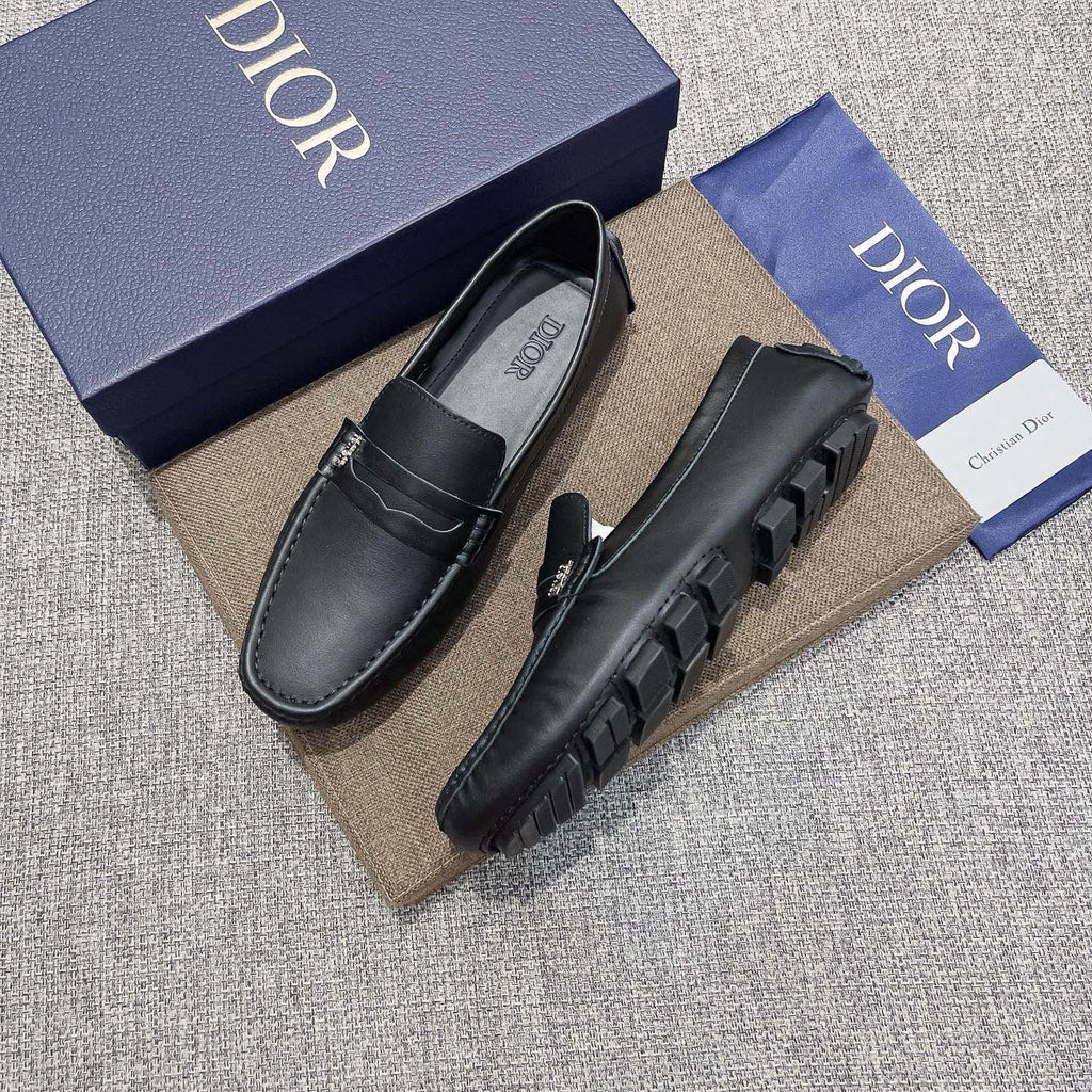 Dior Men's Black Moc-Toe Loafers