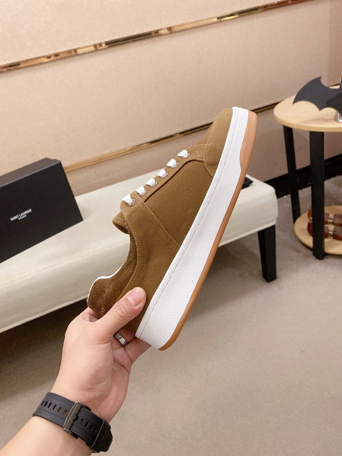 Saint Laurent Perforated Low-Top Sneakers - Padded Collar