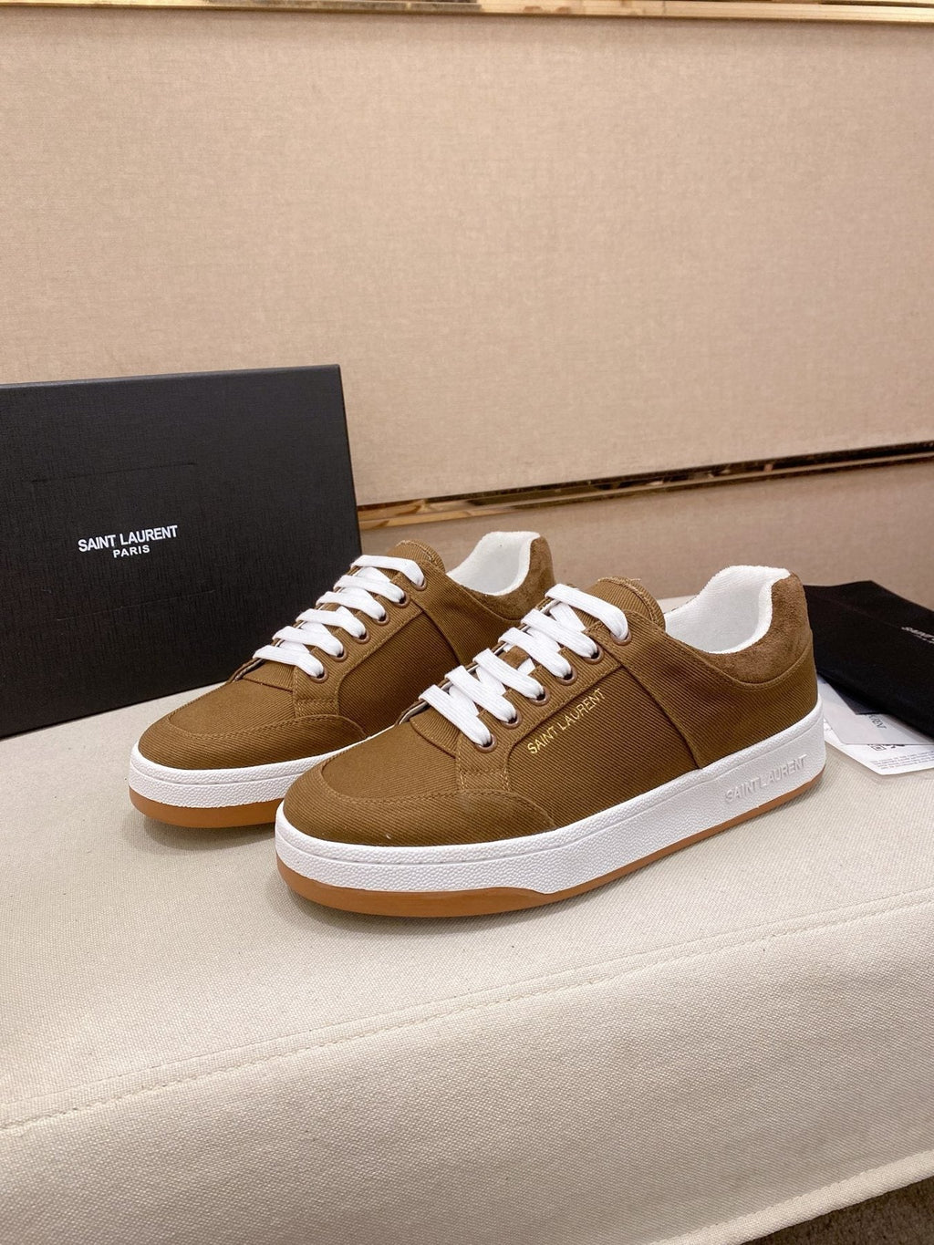 Saint Laurent Perforated Low-Top Sneakers - Padded Collar