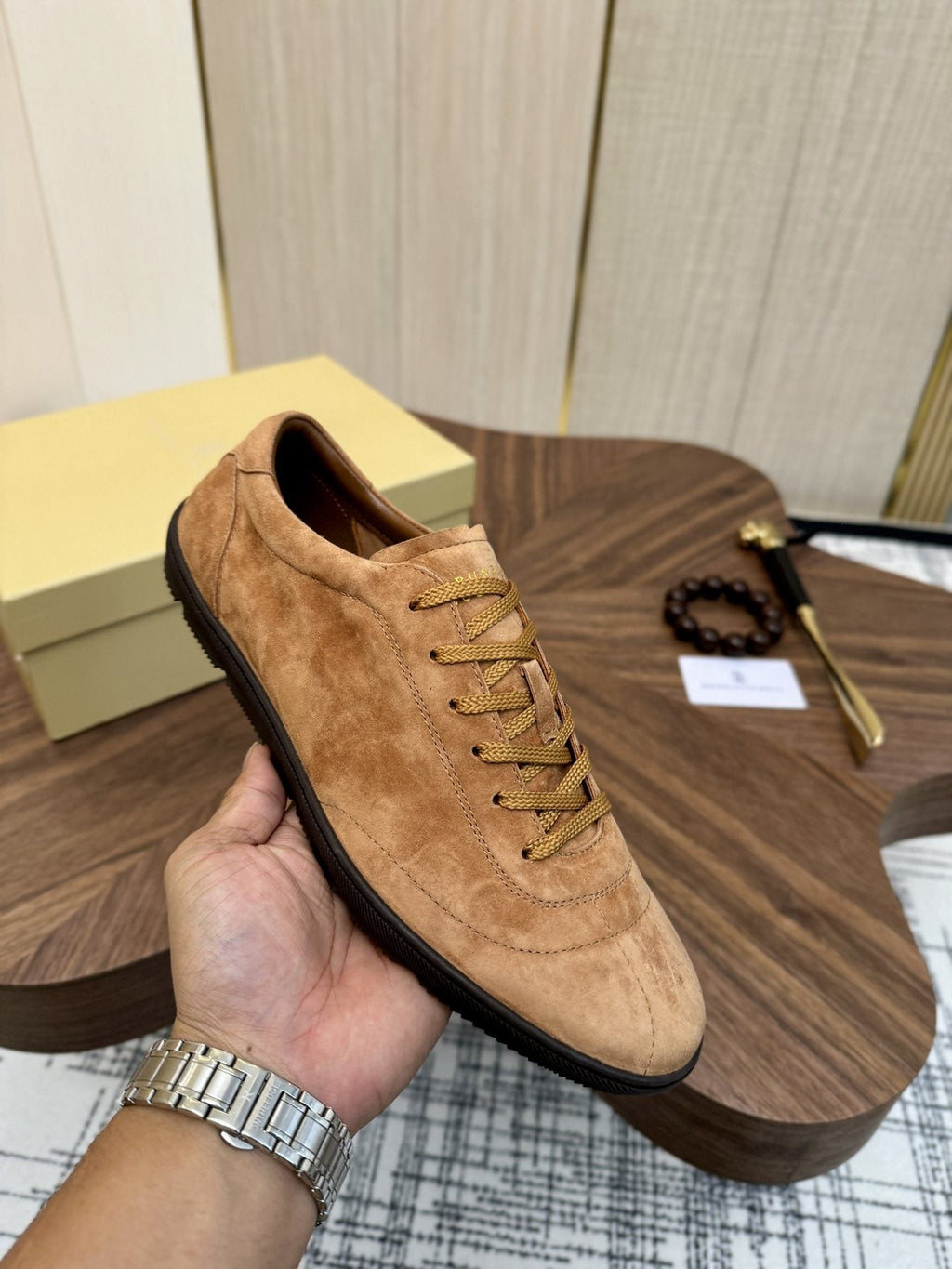 Brunello Cucinelli Tan Low-Top Sneakers