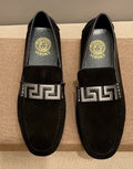 Versace Black Loafers with Silver-Tone Hardware