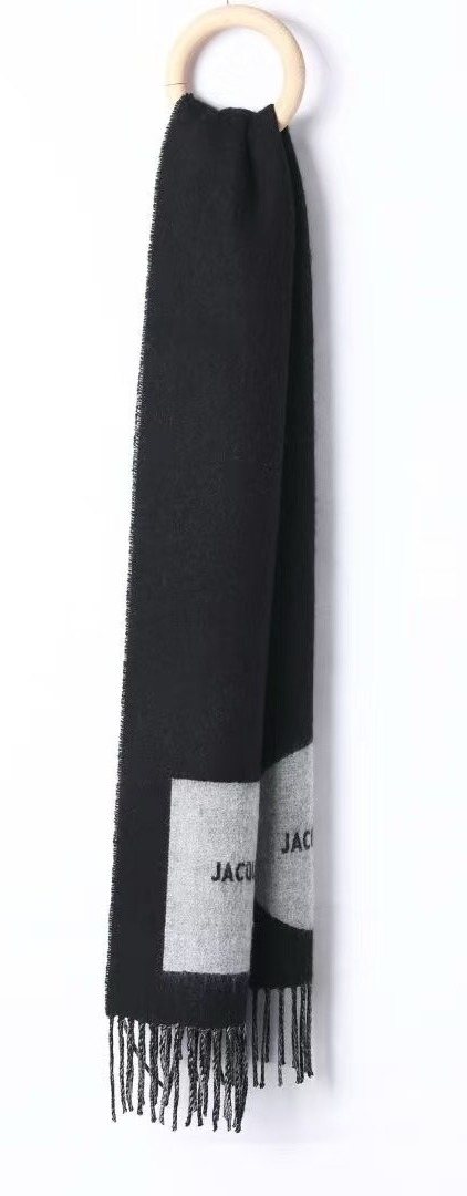 Jacquemus Black & Gray Fringed Scarf
