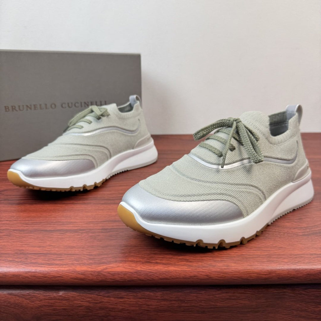 Brunello Cucinelli Men's Knit Sneakers