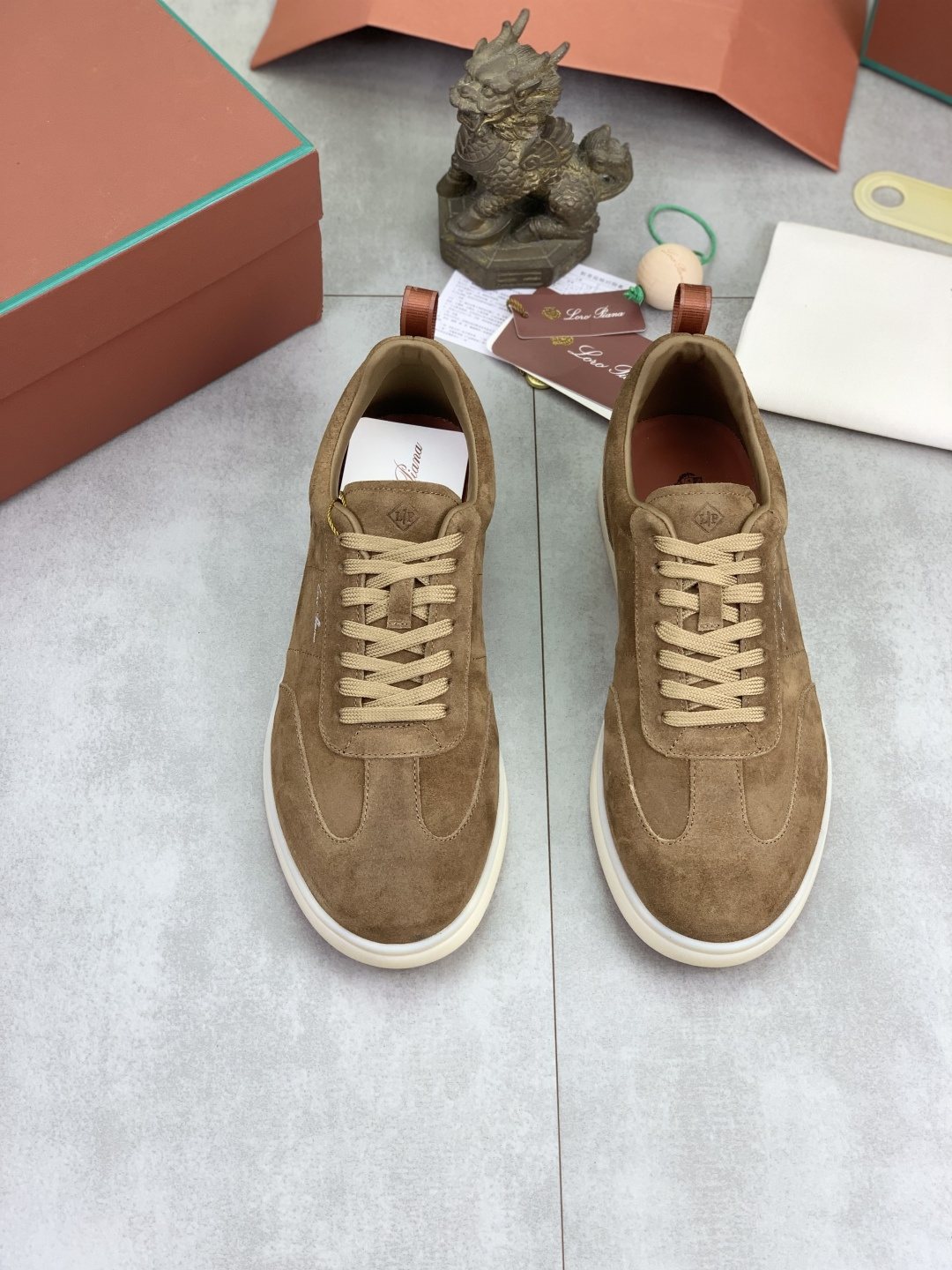 Loro Piana Paneled Low-Top Lace-Up Shoes