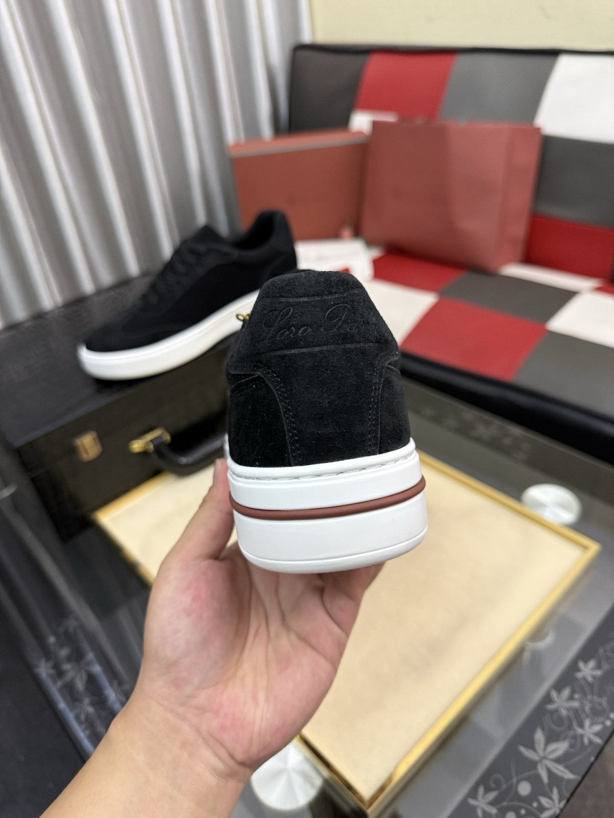 Textured Panel Low-Top Sneakers