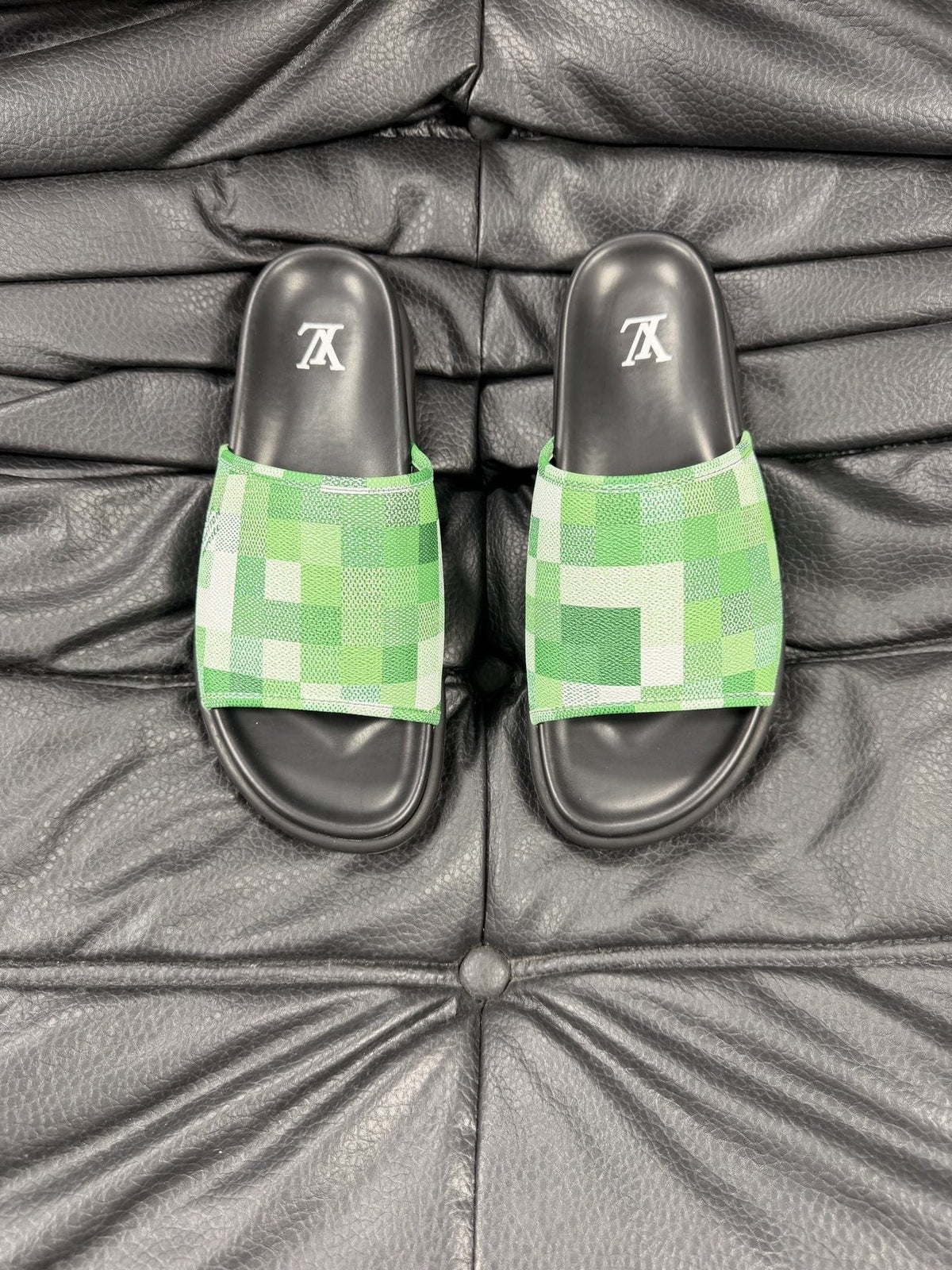 Louis Vuitton Checkerboard Slide Sandals - Single Wide Checkerboard Strap